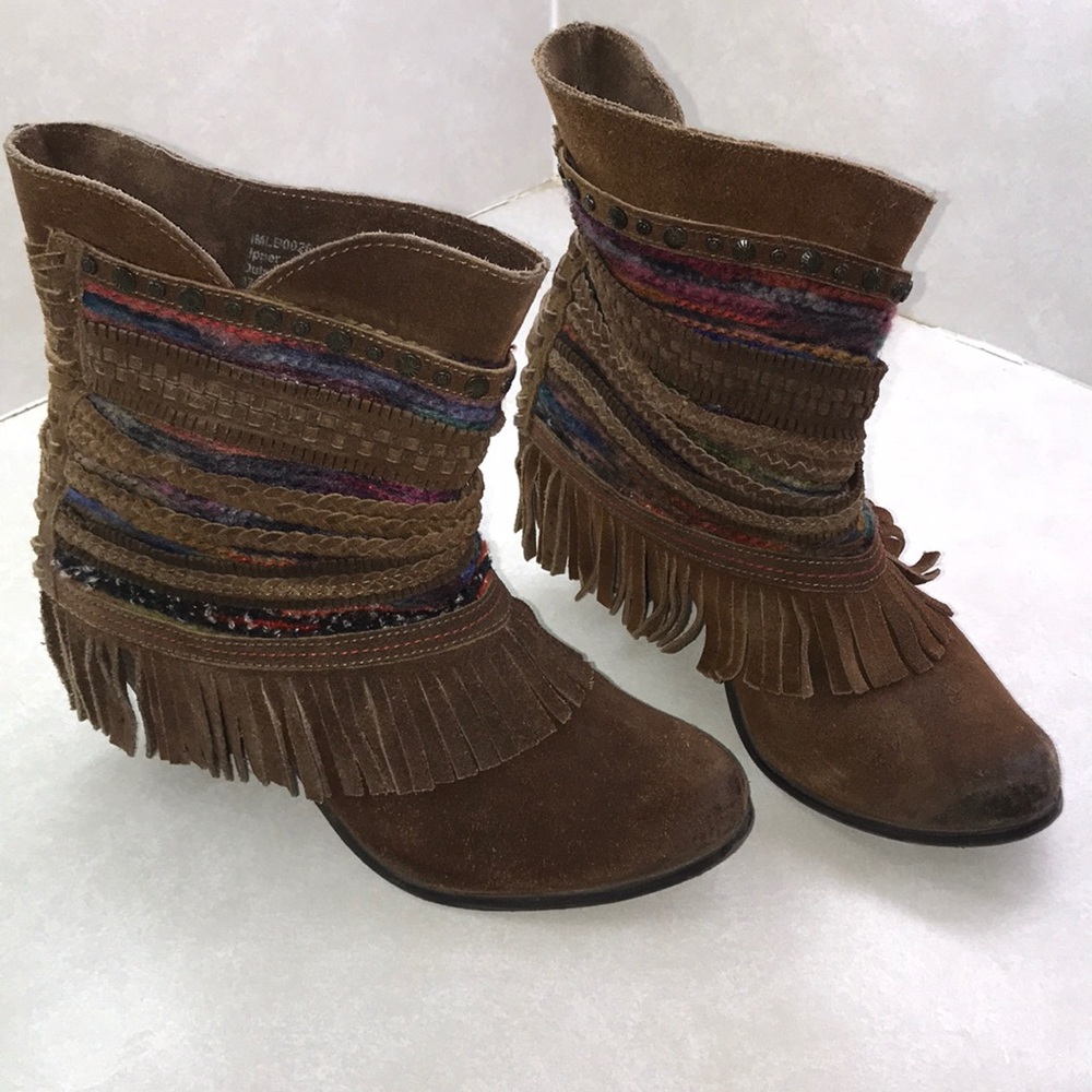 Naughty Monkey fringe belted booties